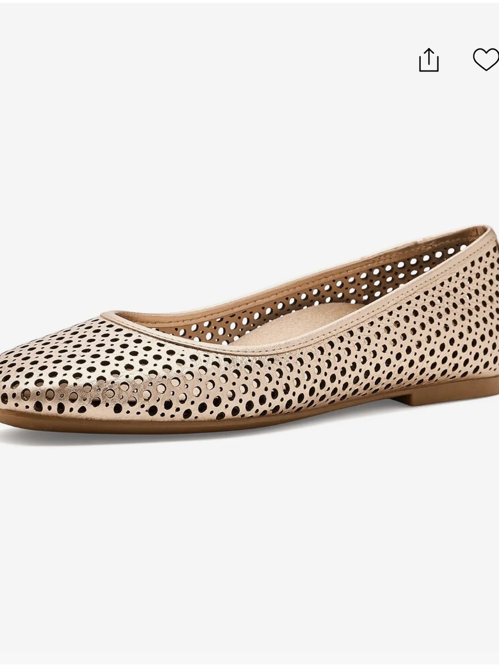 Vionic Orinda Perf Women’s Laser-Cut Metallic Gold/Bronze Flats